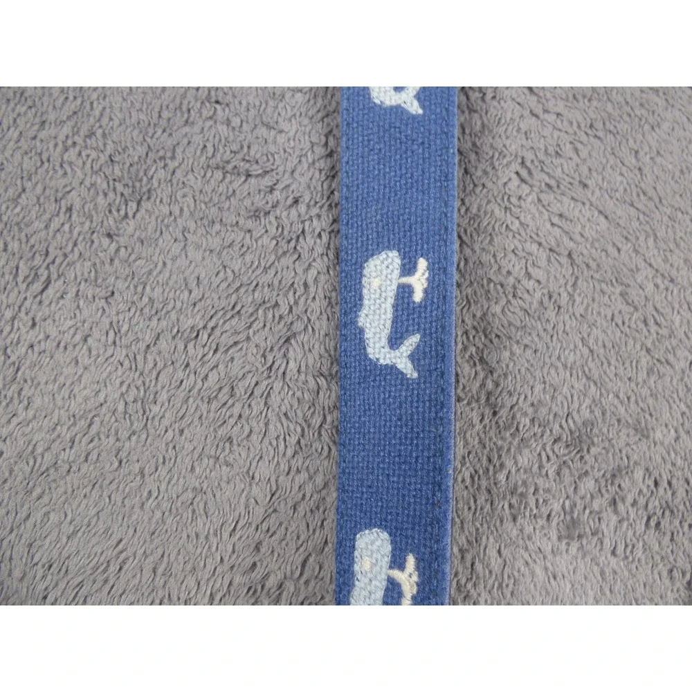 Tommy Bahama Mens Whale Embroidered Belt Blue Brown Faux Leather 30-32 11TM03X00